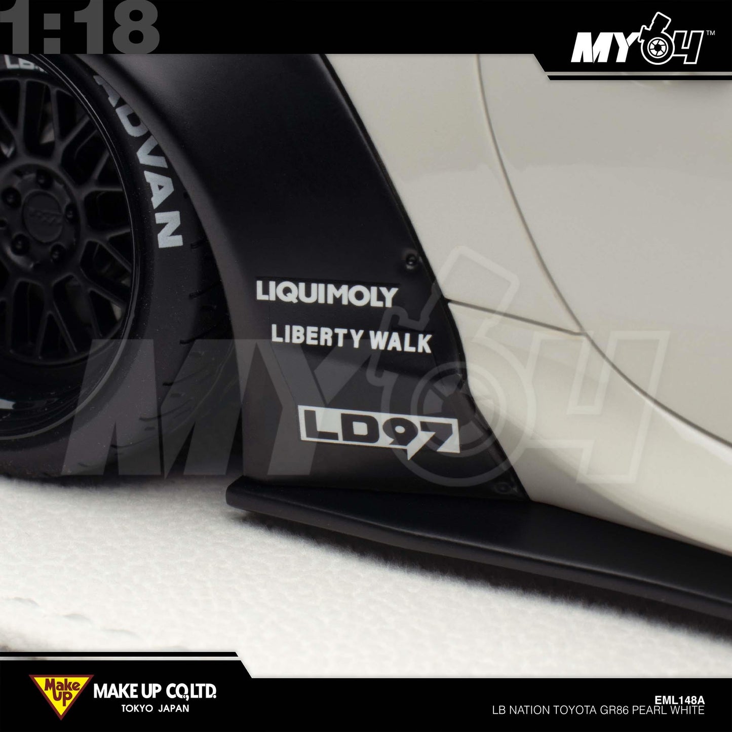 [Make Up] 1:18 LB Nation Toyota GR86 - Pearl White
