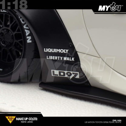 [Make Up] 1:18 LB Nation Toyota GR86 - Pearl White