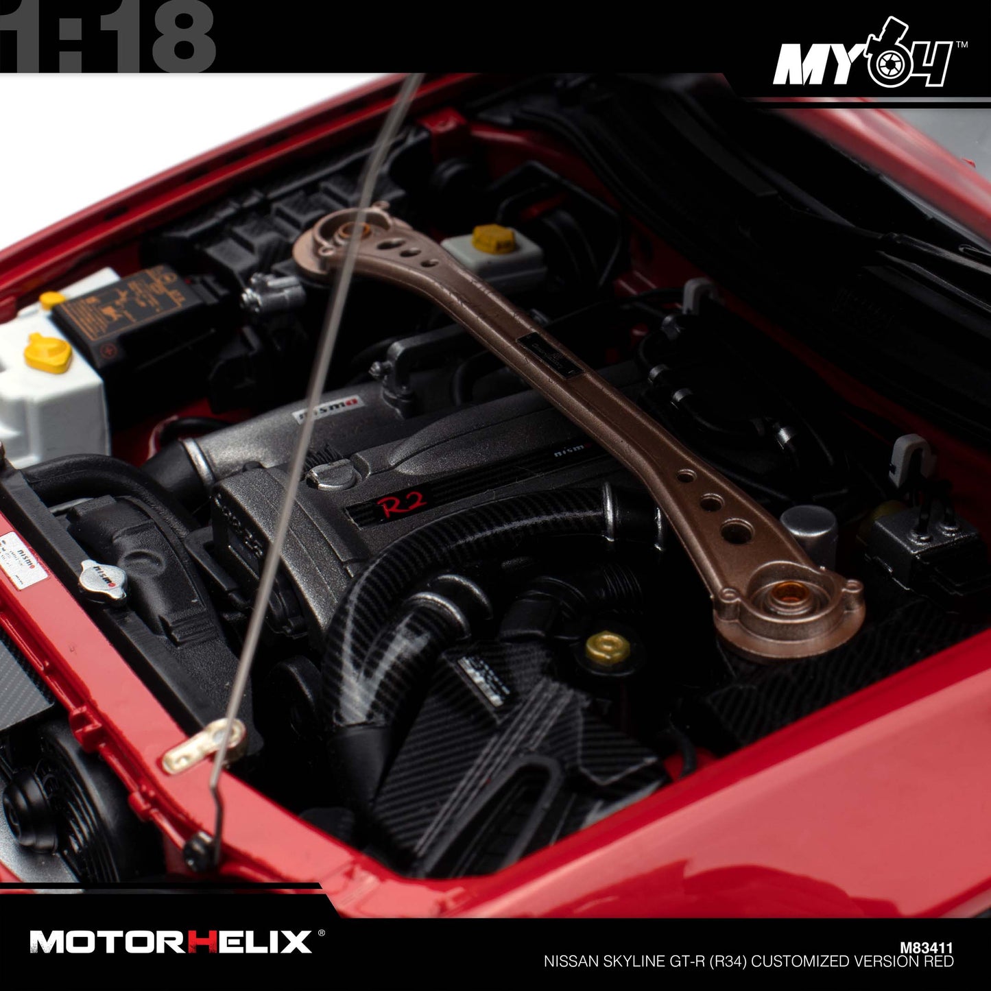 [Motorhelix] Nissan Skyline GT-R (R34) Customized Version - Red