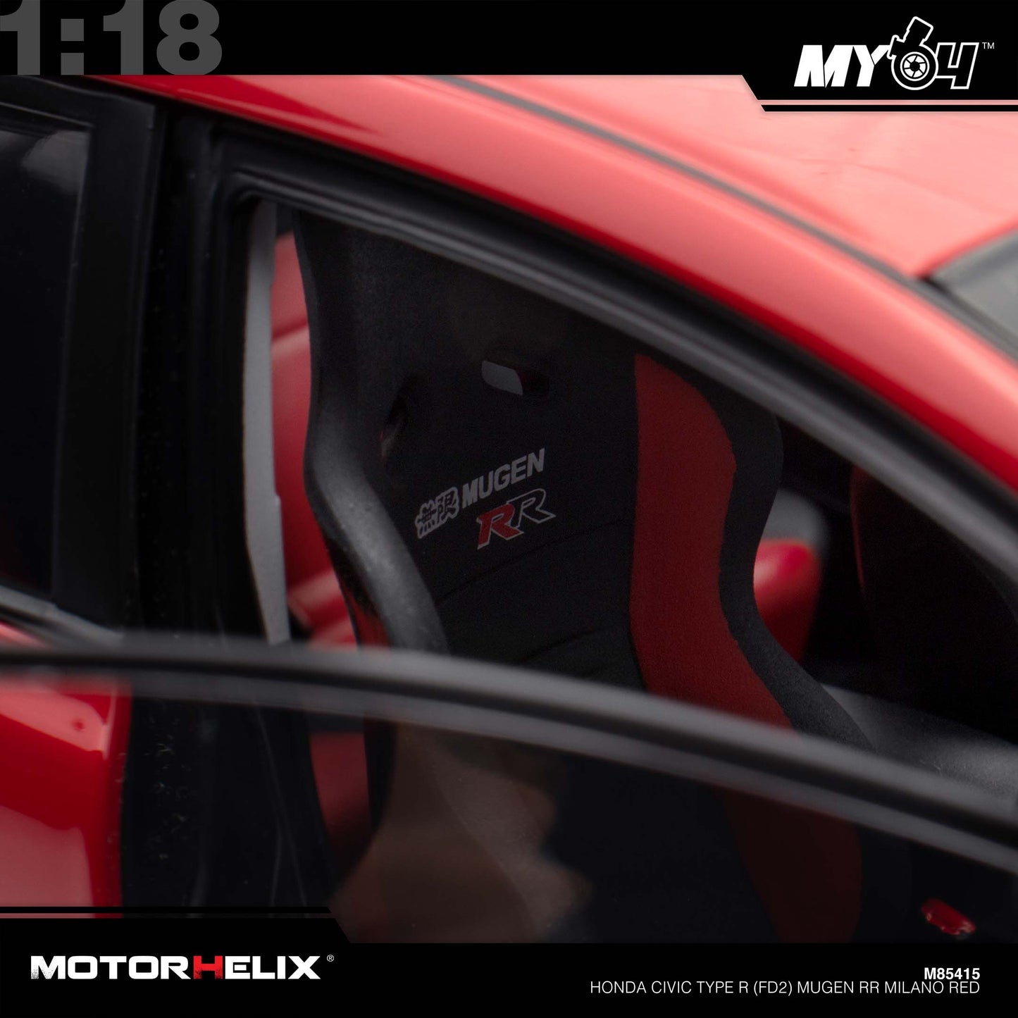 [Motorhelix] 1:18 Honda Civic Type R (FD2) Mugen RR - Milano Red