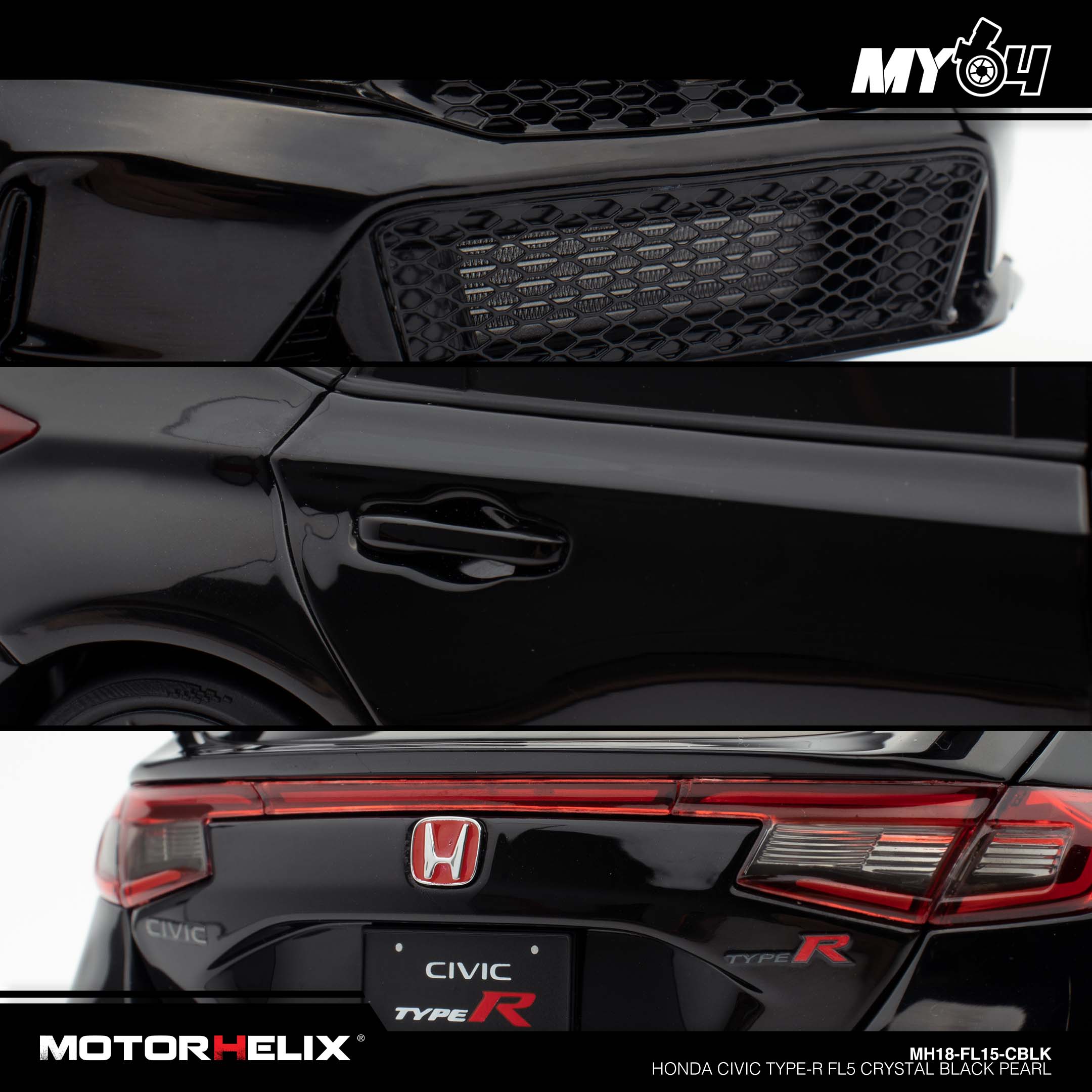 Motorhelix] 1/18 Honda Civic Type-R FL5 - Crystal Black Pearl