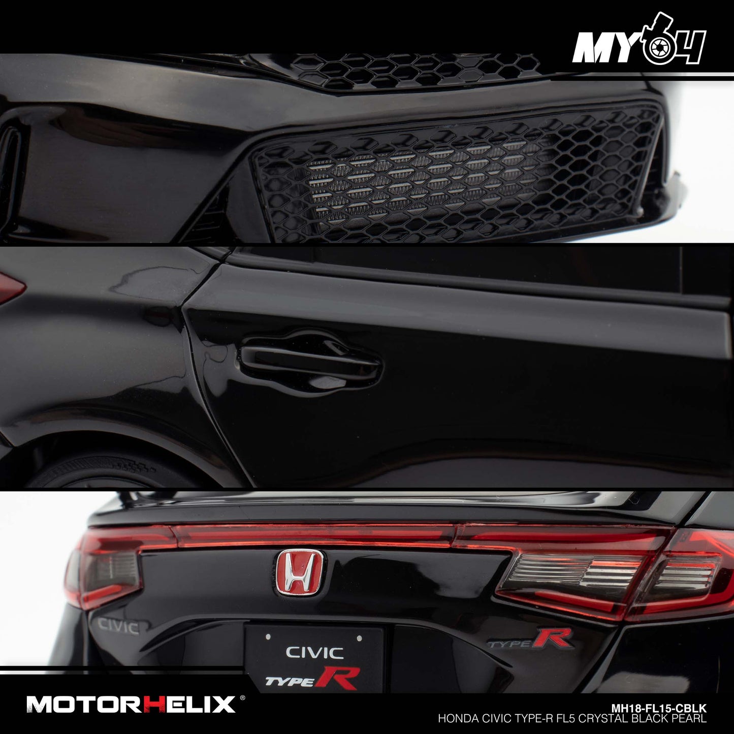 [Motorhelix] 1/18 Honda Civic Type-R FL5 - Crystal Black Pearl