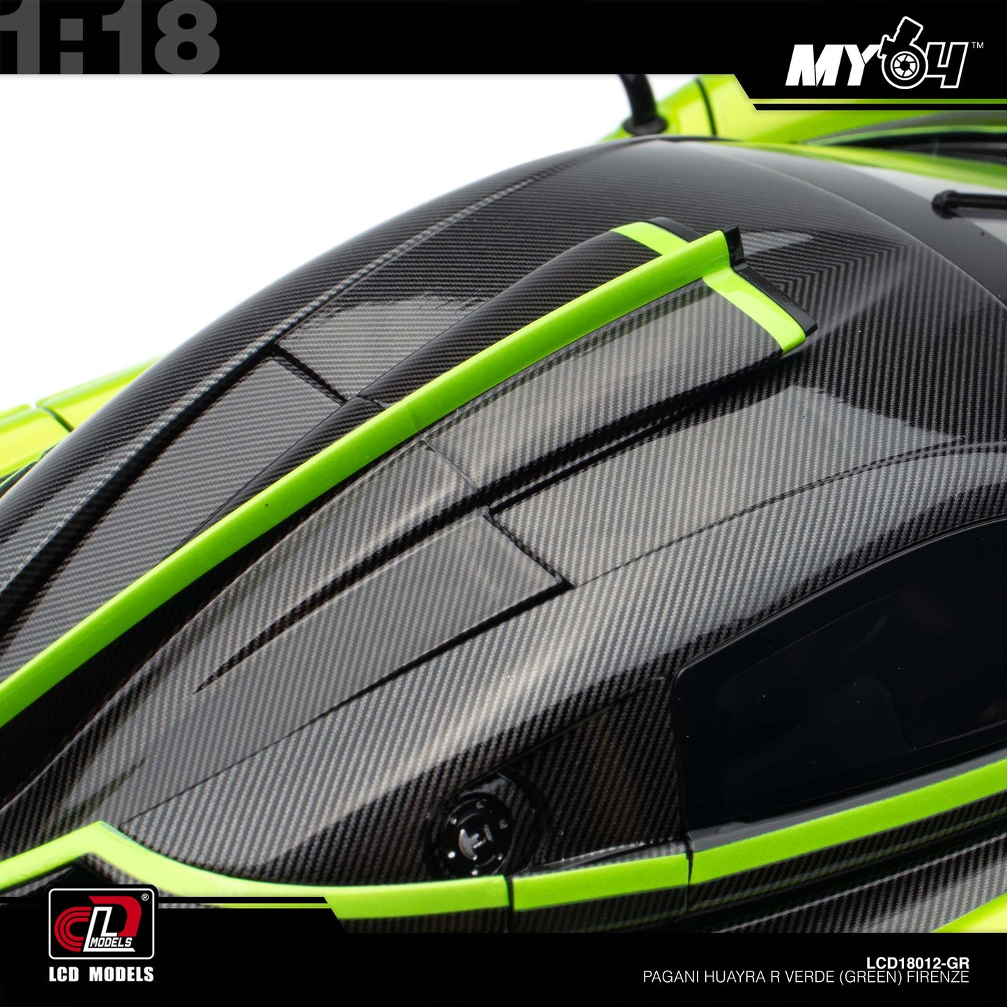 [LCD] 1:18 Pagani Huayra R - Verde (Green) Firenze