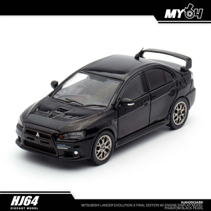 [Hobby Japan] Mitsubishi Lancer Evolution Ⅹ FINAL EDITION With Engine Display Model - Phantom Black Pearl