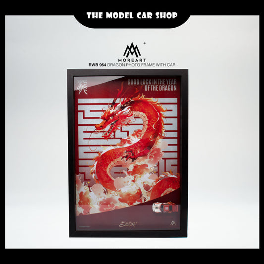 [More Art] RWB 964 Dragon - 16" Red Dragon Photo Frame With Car (MA160840)