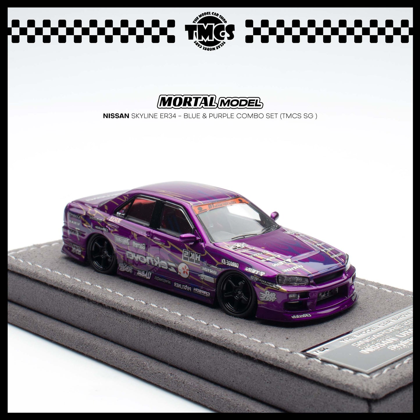 [Mortal] 1:64 Nissan Skyline ER34 - Blue & Purple Combo Set (TMCS SG )