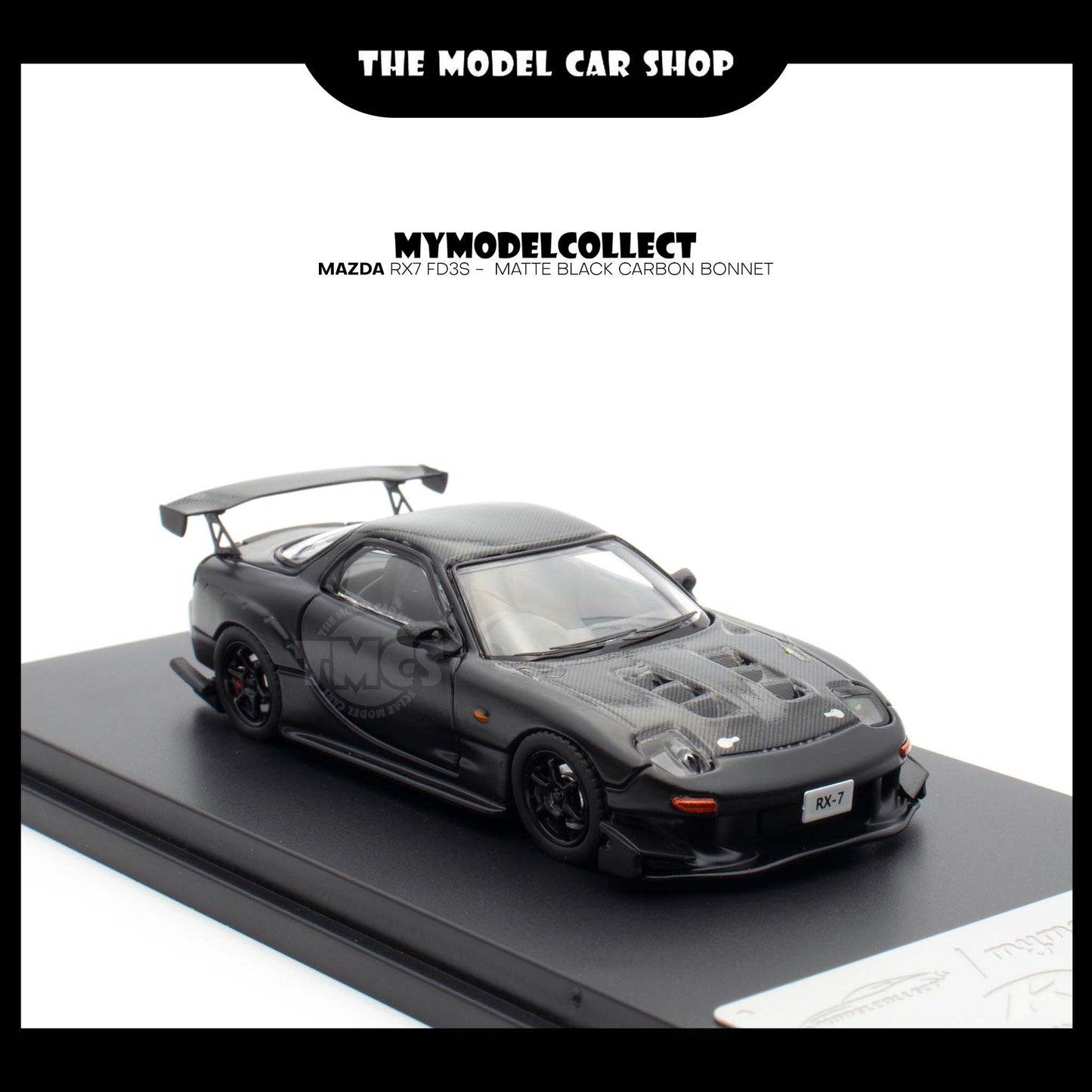 [Model Collect] Mazda RX7 FD3S -  Matte Black Carbon Bonnet