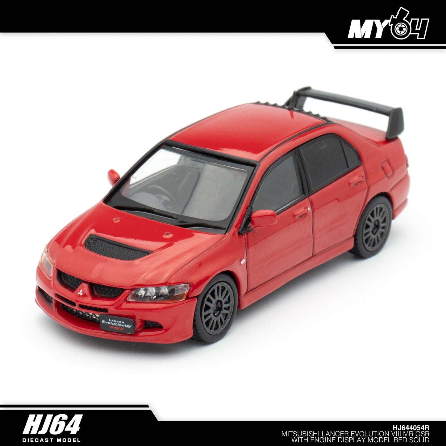 [Hobby Japan] Mitsubishi Lancer Evolution 8 MR GSR with Engine Display Model - Red Solid