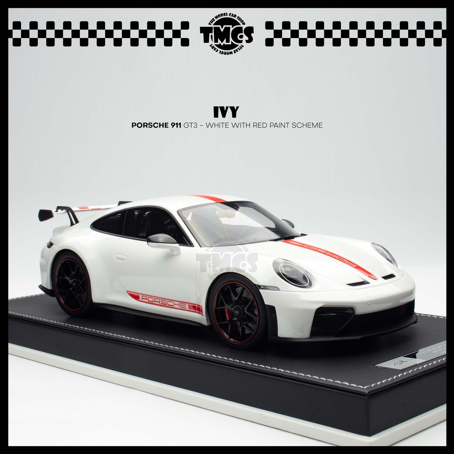 [IVY] 1:18 Porsche 911 GT3 - White With Red Paint Scheme