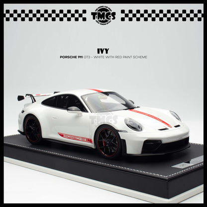 [IVY] 1:18 Porsche 911 GT3 - White With Red Paint Scheme