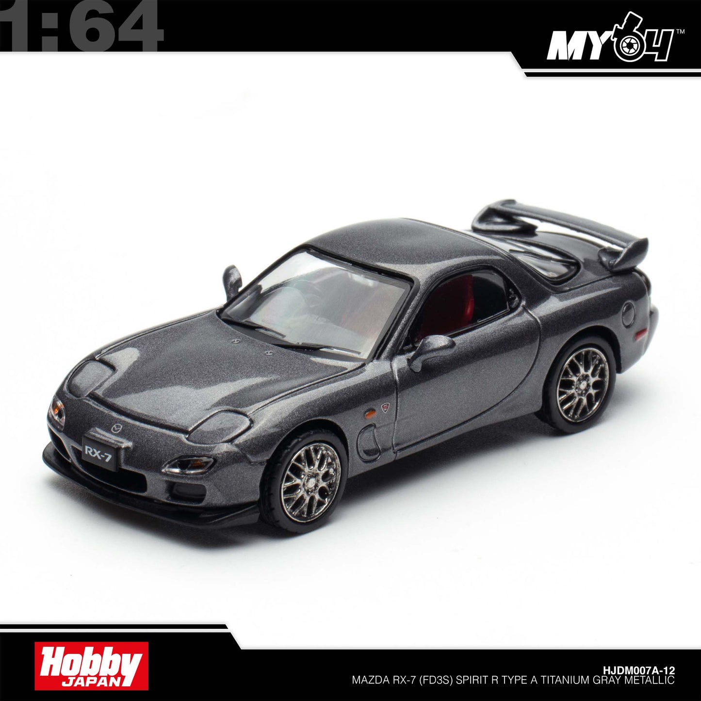 [Hobby Japan] 1:64 Mazda RX-7 (FD3S) Spirit R Type A - Titanium Gray Metallic