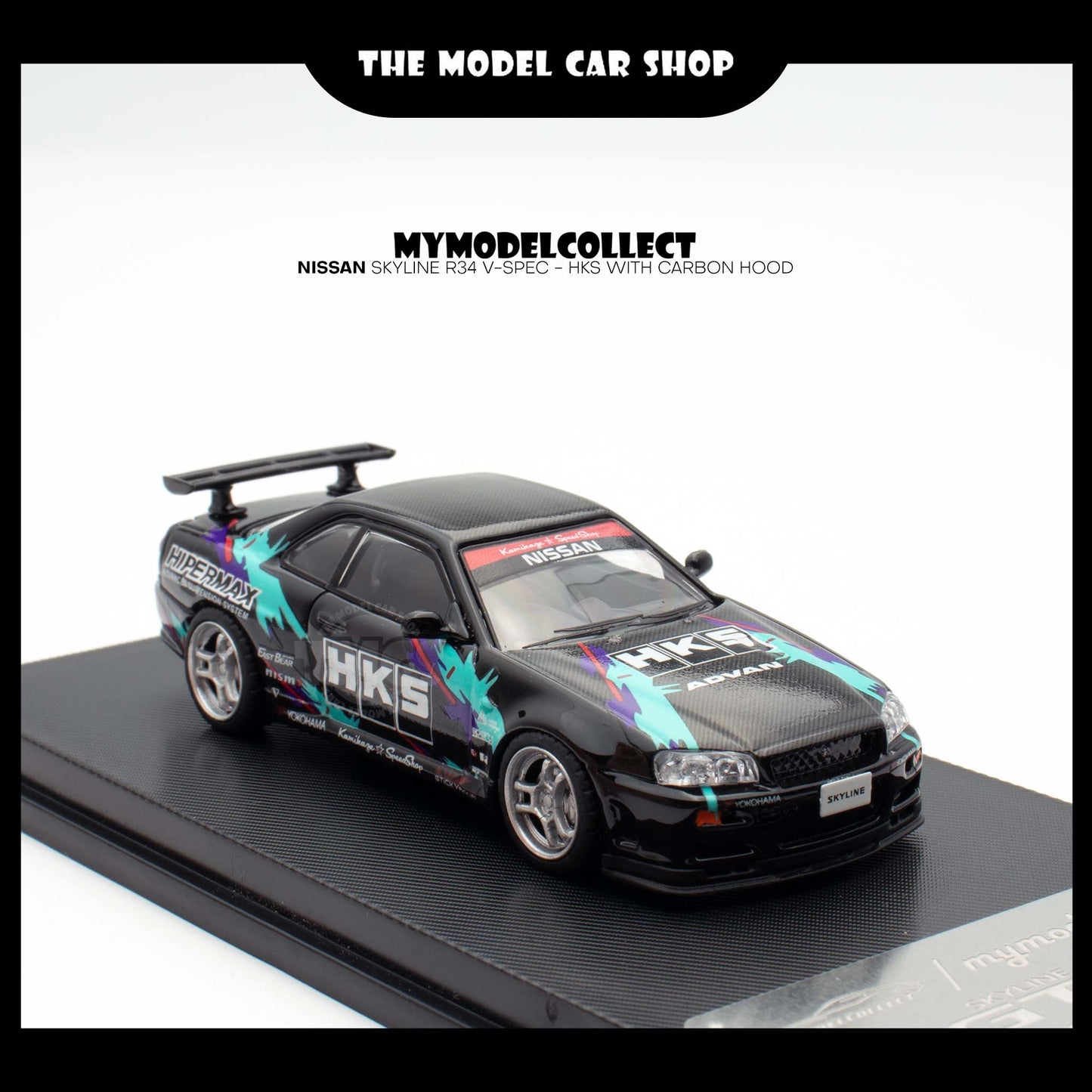 [Model Collect] Nissan Skyline R34 V-Spec  -  HKS with Carbon Hood