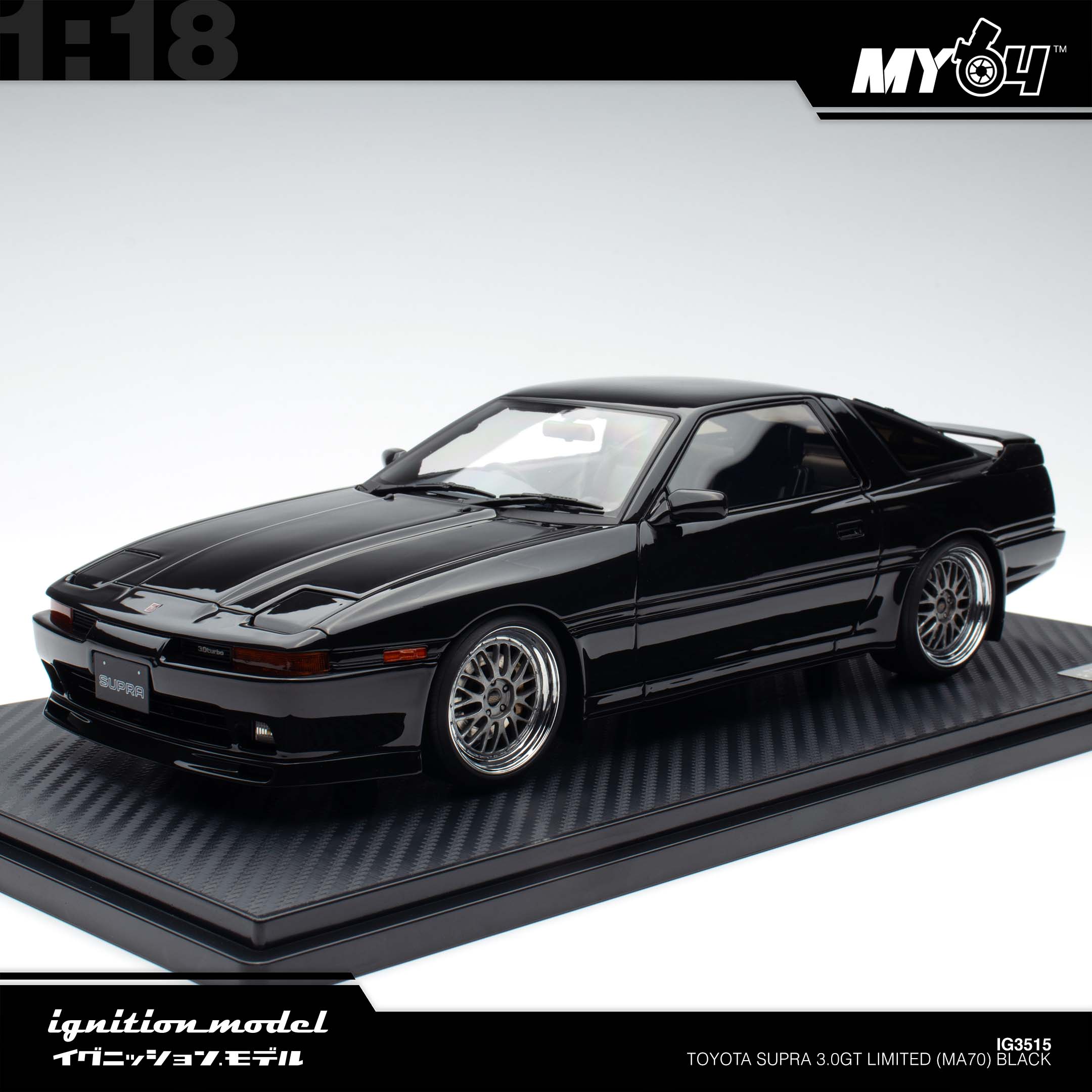 Ignition Model] Toyota Supra 3.0GT Limited (MA70) - Black | The
