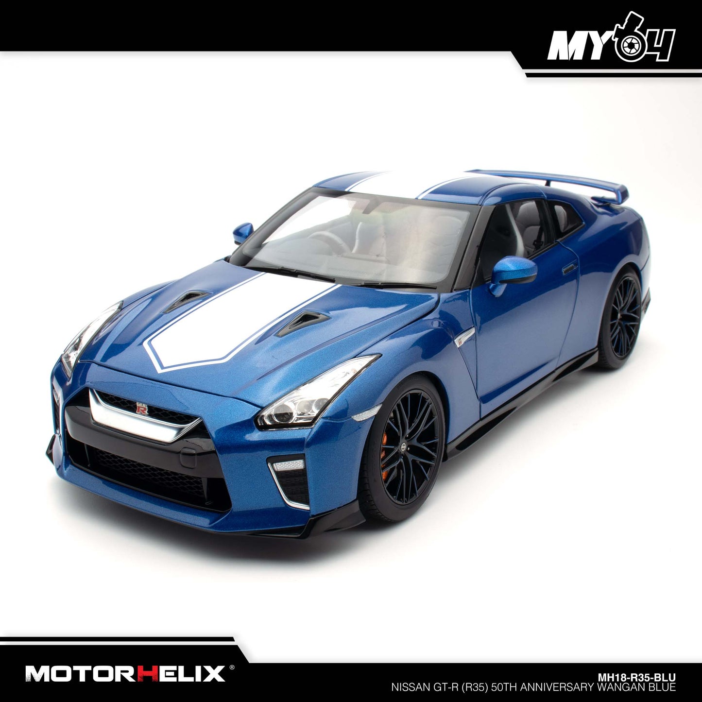 [Motorhelix] 1/18 Nissan GT-R (R35) 50th Anniversary - Wangan Blue