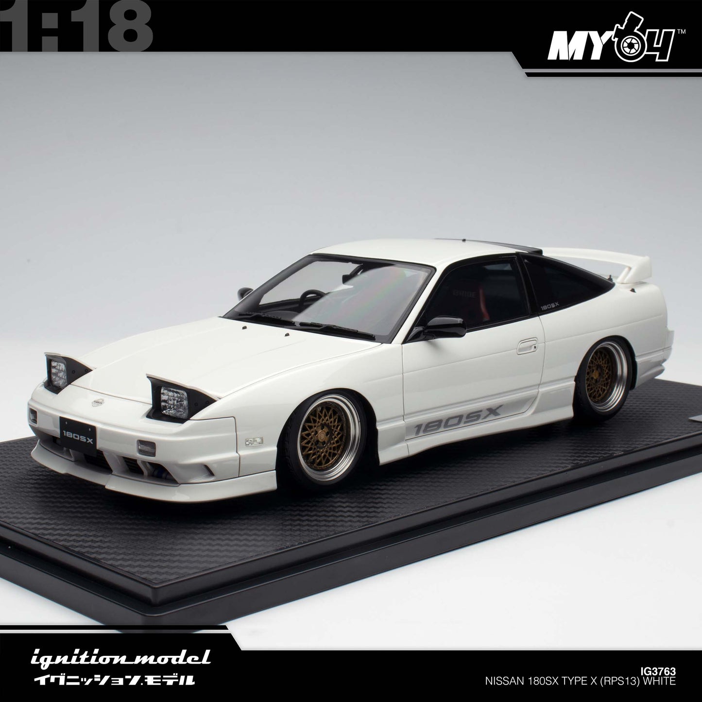 [Ignition Model 1:18 Nissan 180SX Type X (RPS13) - White