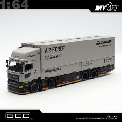 [GCD] 1:64 Hino Profia 2018 Darwin PRO & Teckwrap - Grey