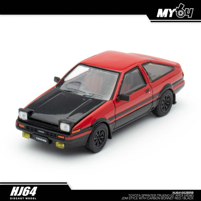 [Hobby Japan] Toyota SPRINTER TRUENO GT APEX (AE86) JDM Style with CARBON BONNET( Functional Engine Hood) - Red / Black