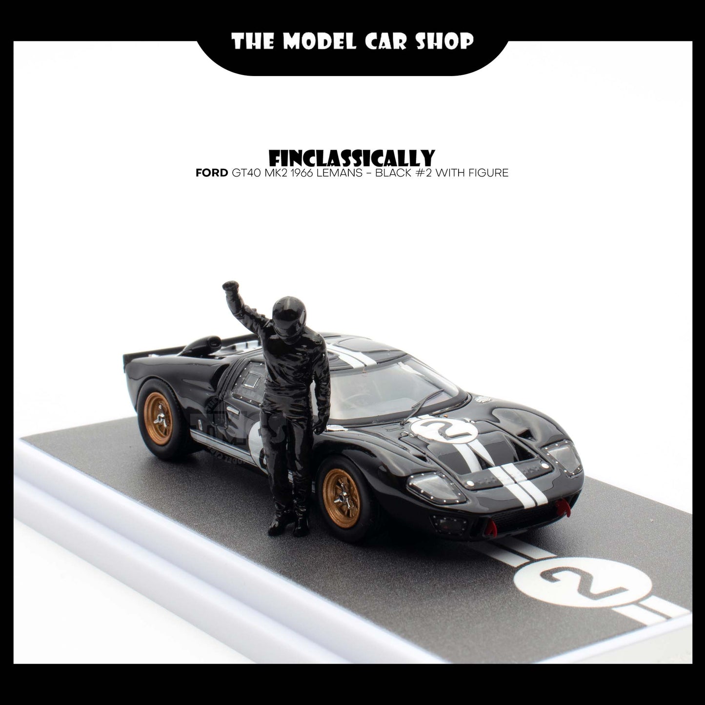 [Finclassically] Ford GT40 MK2 1966 LeMans - Black #2 with Figure