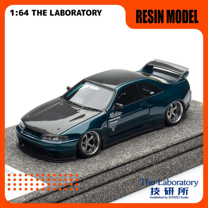 [The Laboratory] 1:64 Garage Active R33 Widebody Concept A - Montego Blue Carbon Bonnet