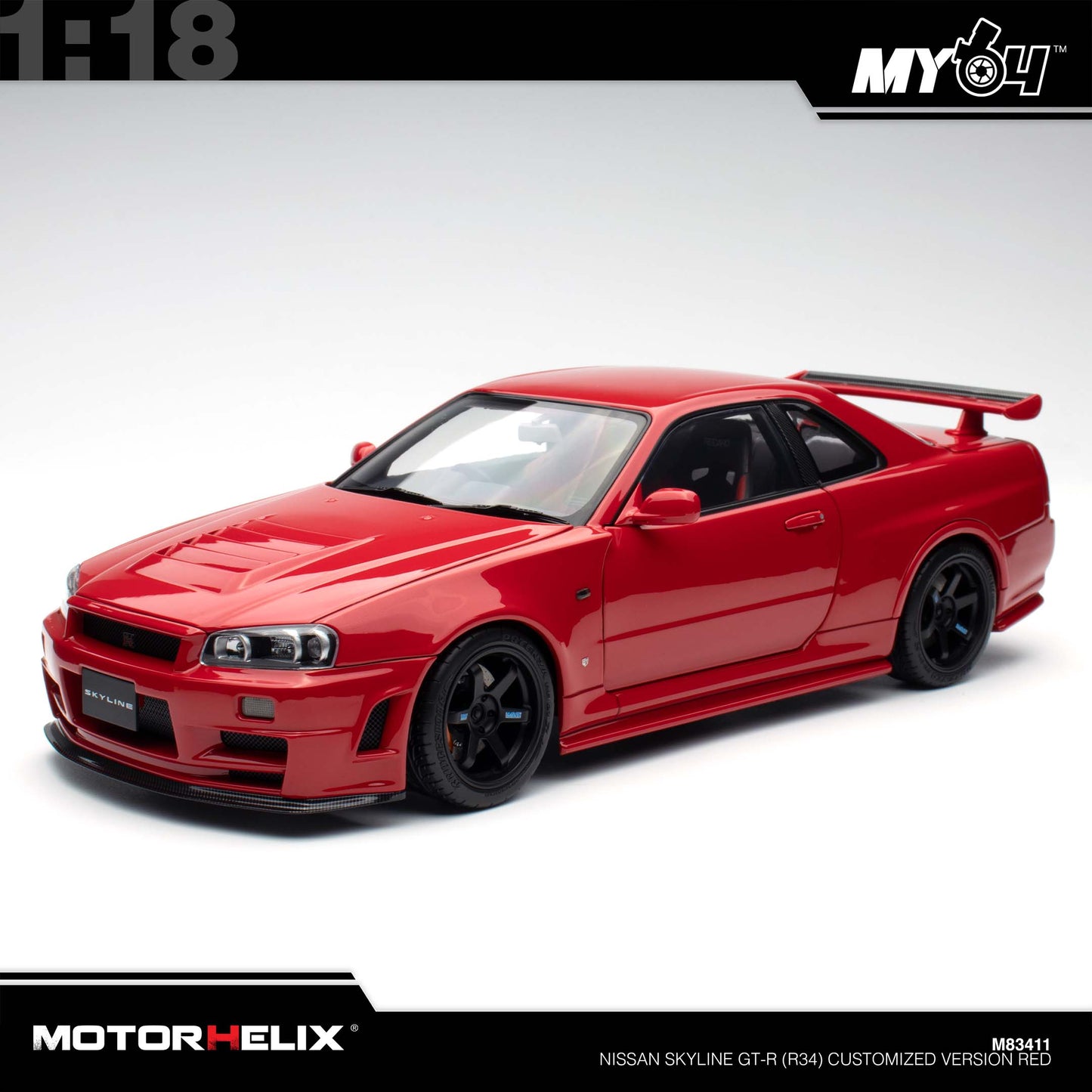 [Motorhelix] Nissan Skyline GT-R (R34) Customized Version - Red