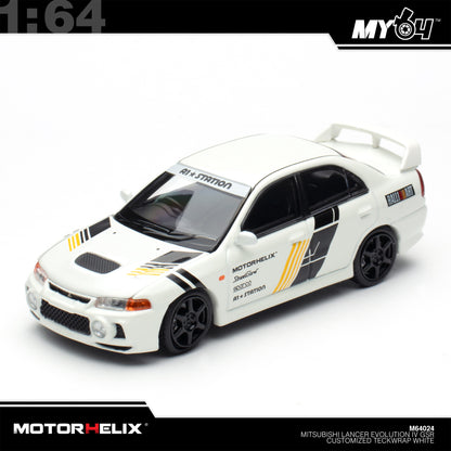 [Motorhelix] 1:64 Mitsubishi Lancer GSR Evolution IV Customized Teckwrap - White
