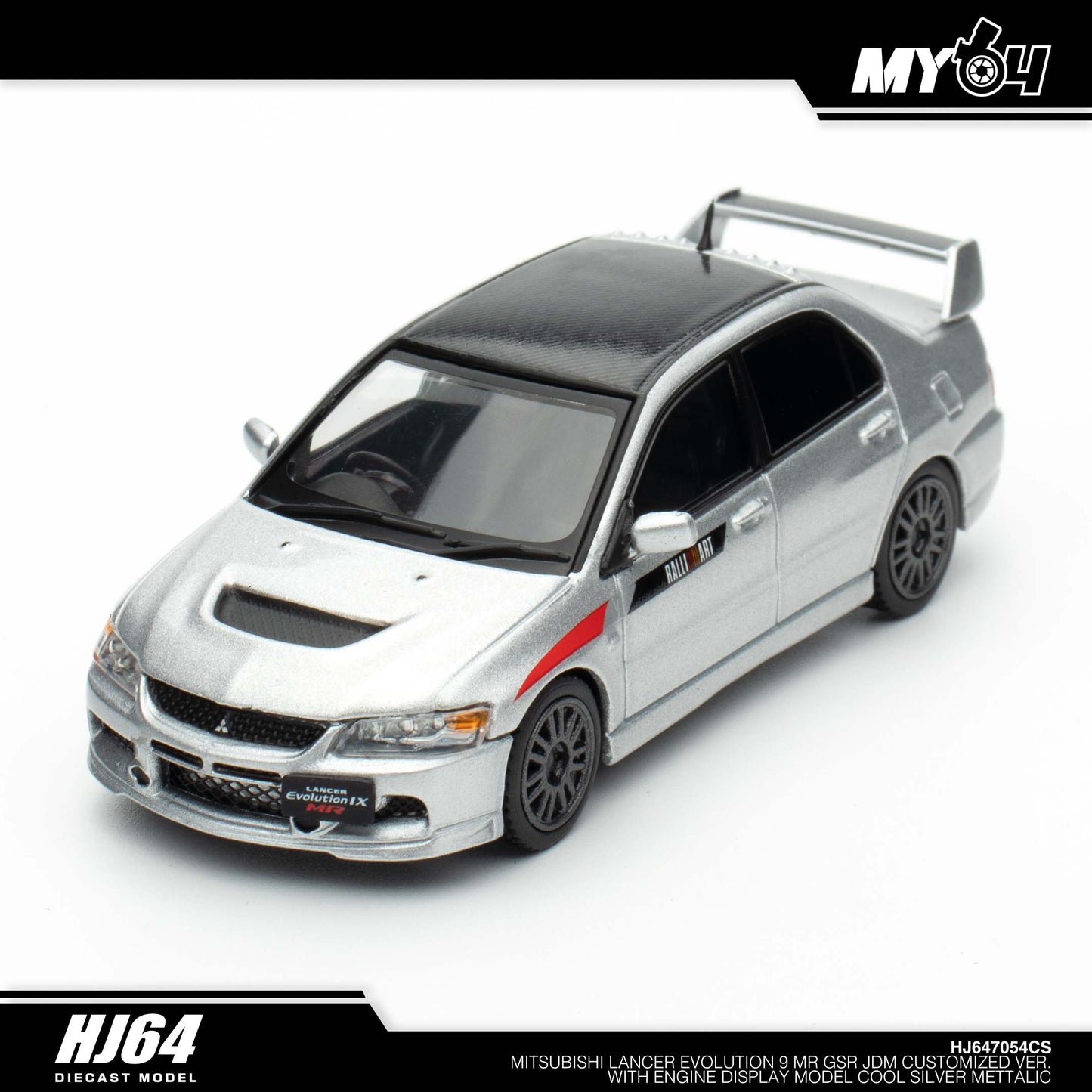 [Hobby Japan] Mitsubishi Lancer Evolution 9 MR GSR JDM Customized Version with Engine Display Model