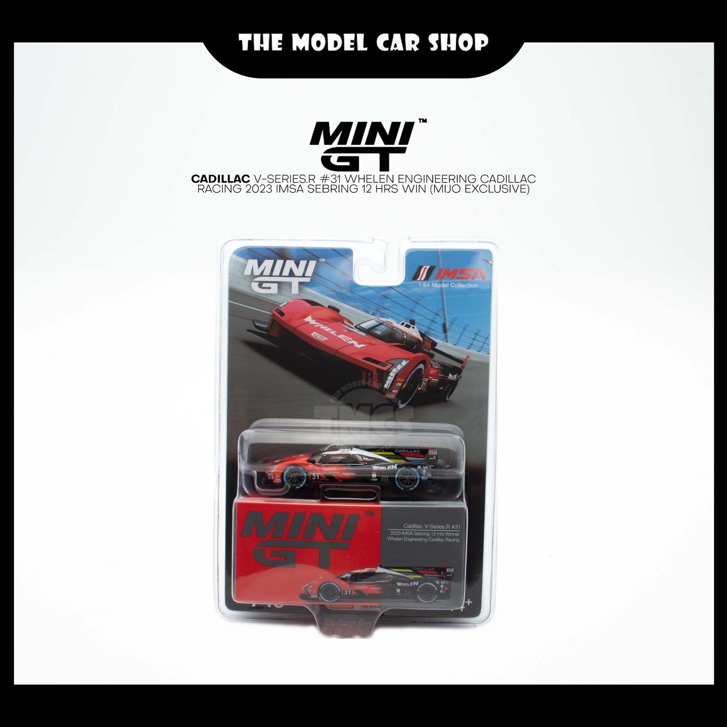 [MINI GT] Cadillac V-Series.R #31 Whelen Engineering Cadillac Racing 2023 IMSA Sebring 12 Hrs Win (Mijo Exclusive)