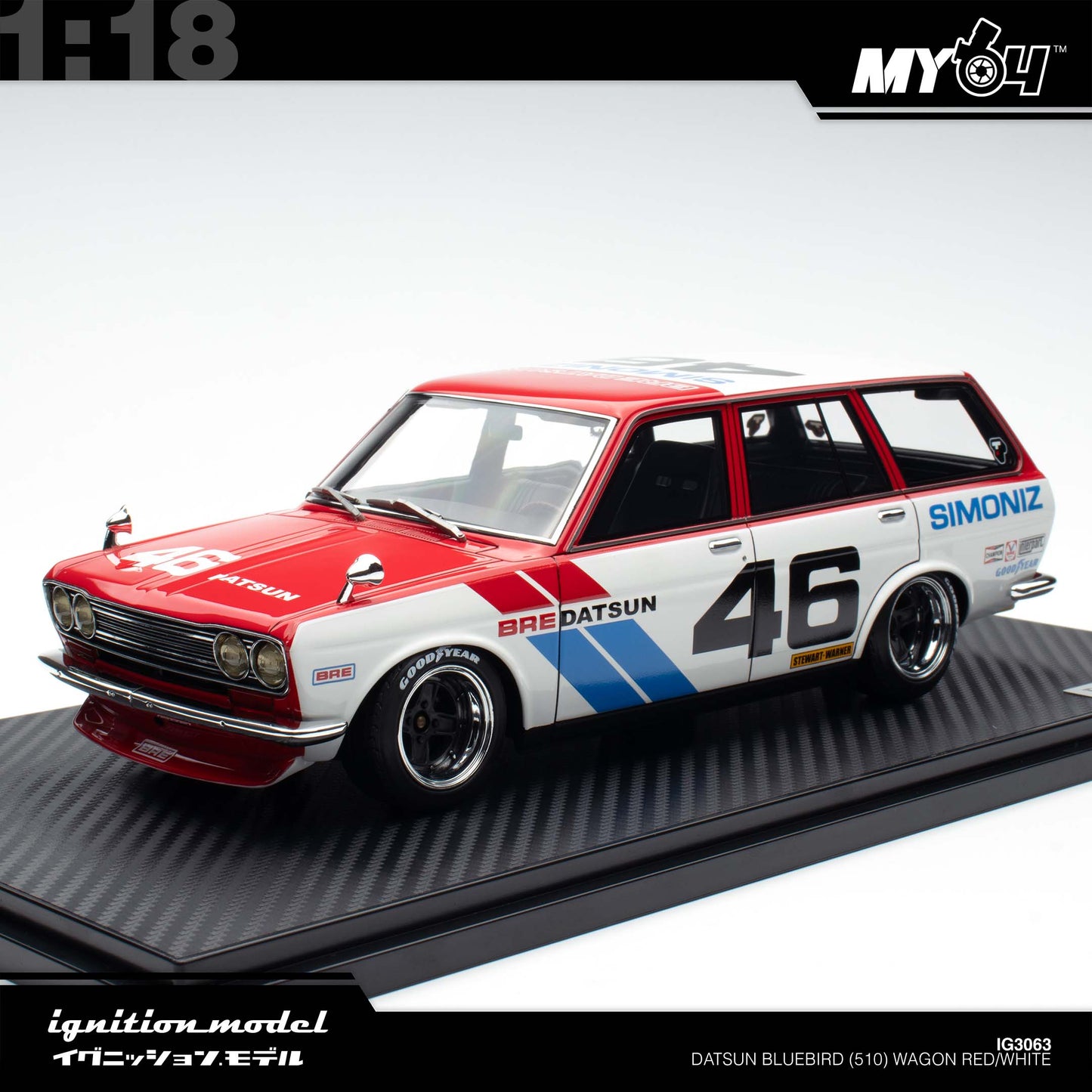 [Ignition Model] Datsun Bluebird (510) Wagon - Red/White