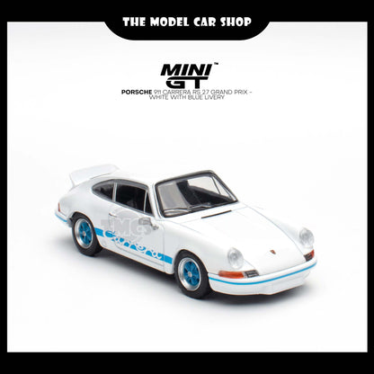 [MINI GT] Porsche 911 Carrera RS 2.7 Grand Prix - White with Blue Livery