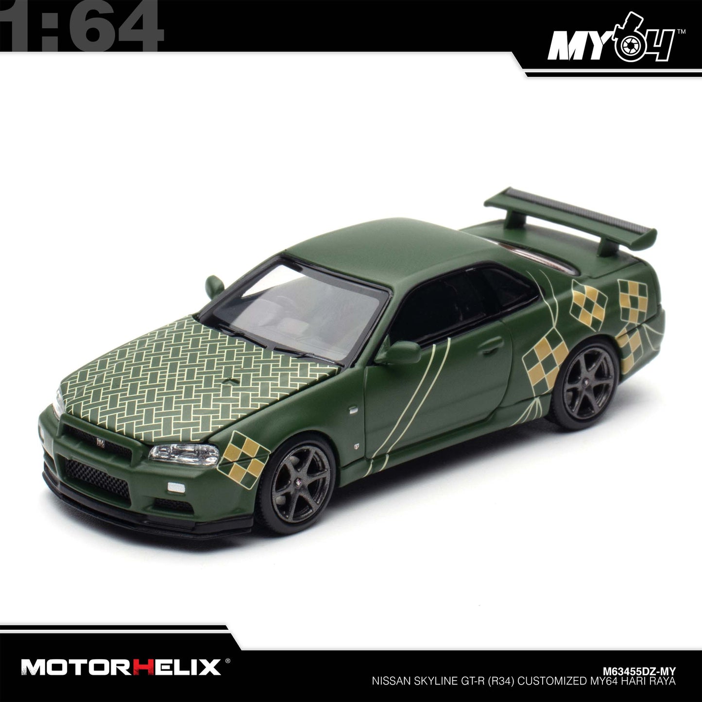 [Motorhelix] 1:64 Nissan Skyline GT-R (R34) Customized Hari Raya Special