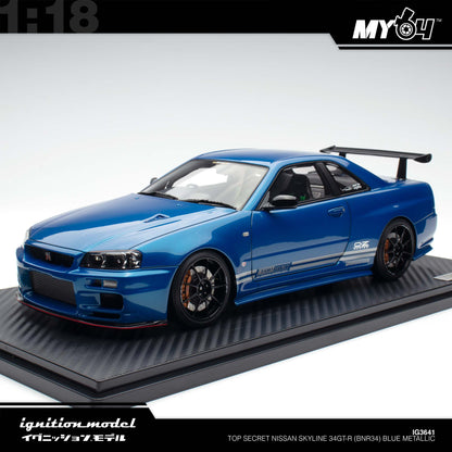 [Ignition Model] Top Secret Nissan Skyline 34GT-R (BNR34) - Blue Metallic