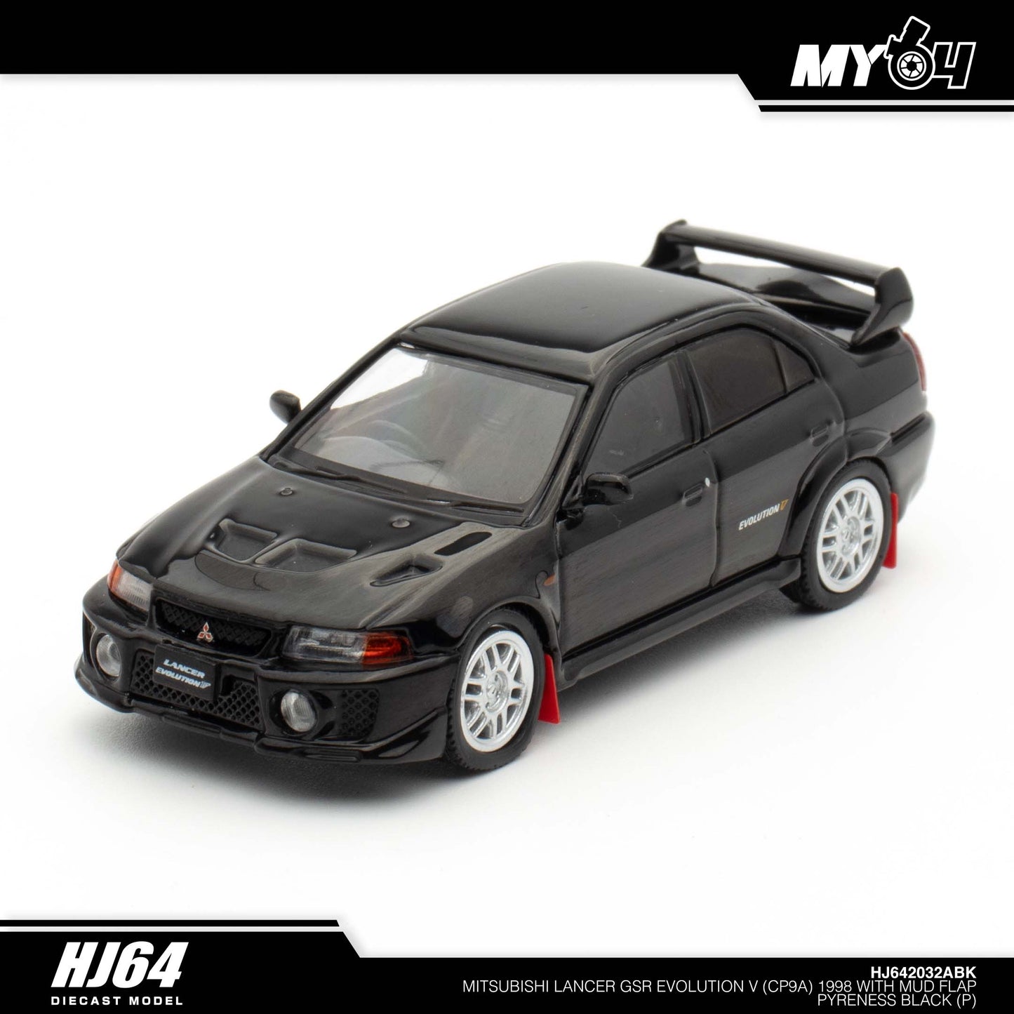 [Hobby Japan] Mitsubishi Lancer GSR Evolution 5 (CP9A) 1998 with Mud Flap - Pyrenees Black