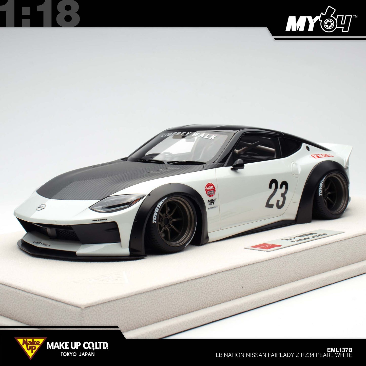 [Make Up] 1:18 Edilion LB★Nation Nissan Fairlady Z RZ34 - Pearl White