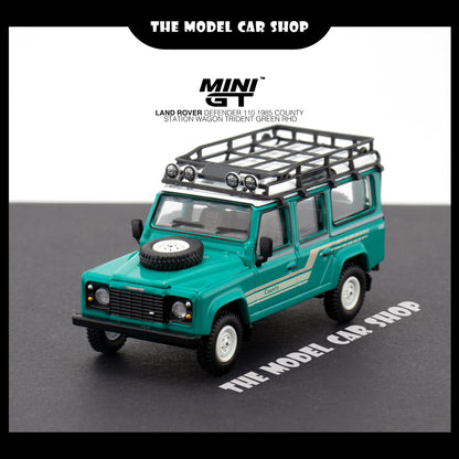 [MINI GT] Land Rover Defender 110 1985 County Station Wagon - Trident Green