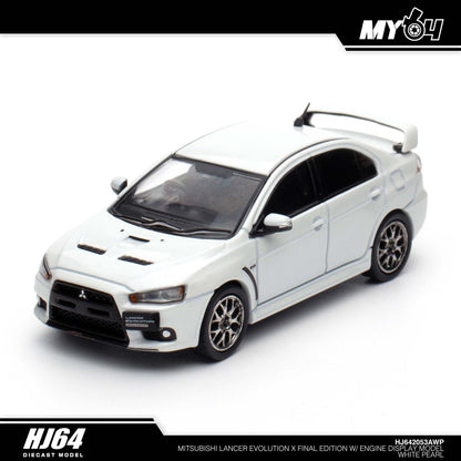 [Hobby Japan] Mitsubishi Lancer Evolution Ⅹ FINAL EDITION With Engine Display Model - White Pearl