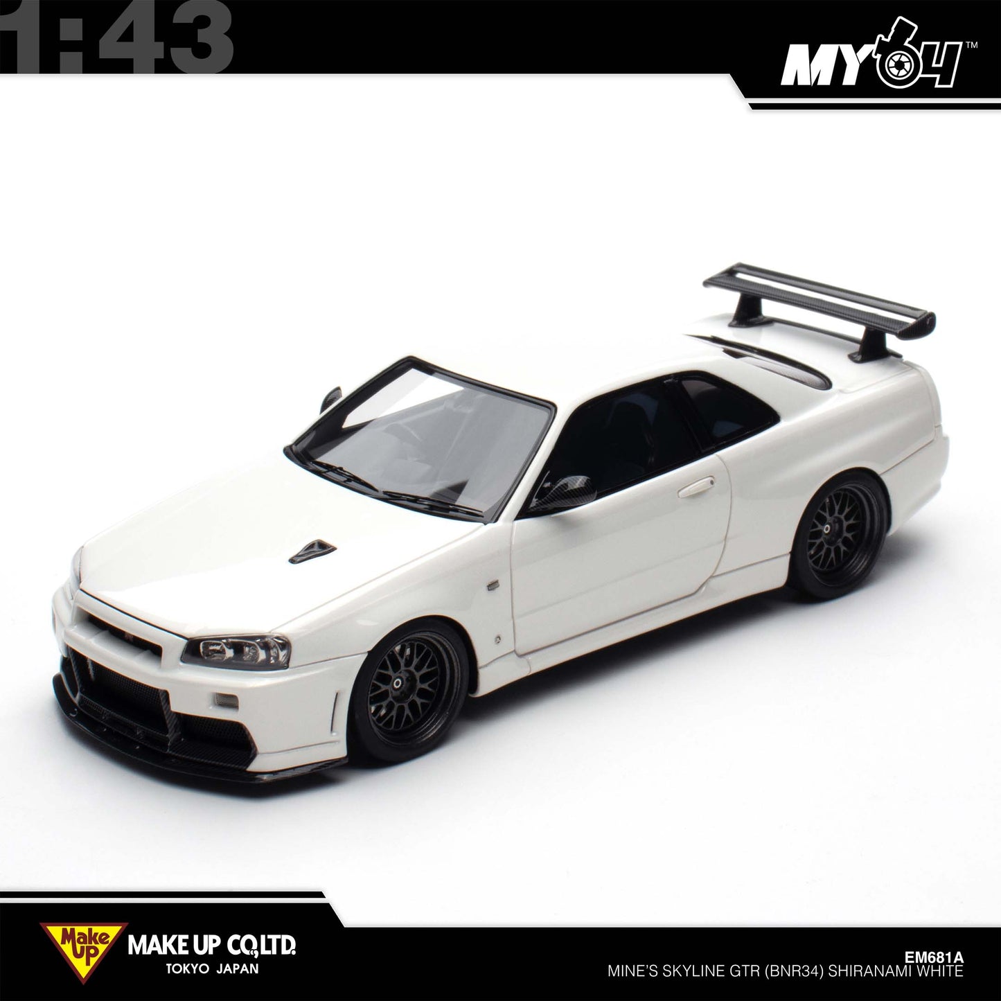 [Make Up] 1:43 Edilion BUILT BY LEGENDS Mine's Skyline GT-R(BNR34) - SHIRANAMI White (Pearl White)