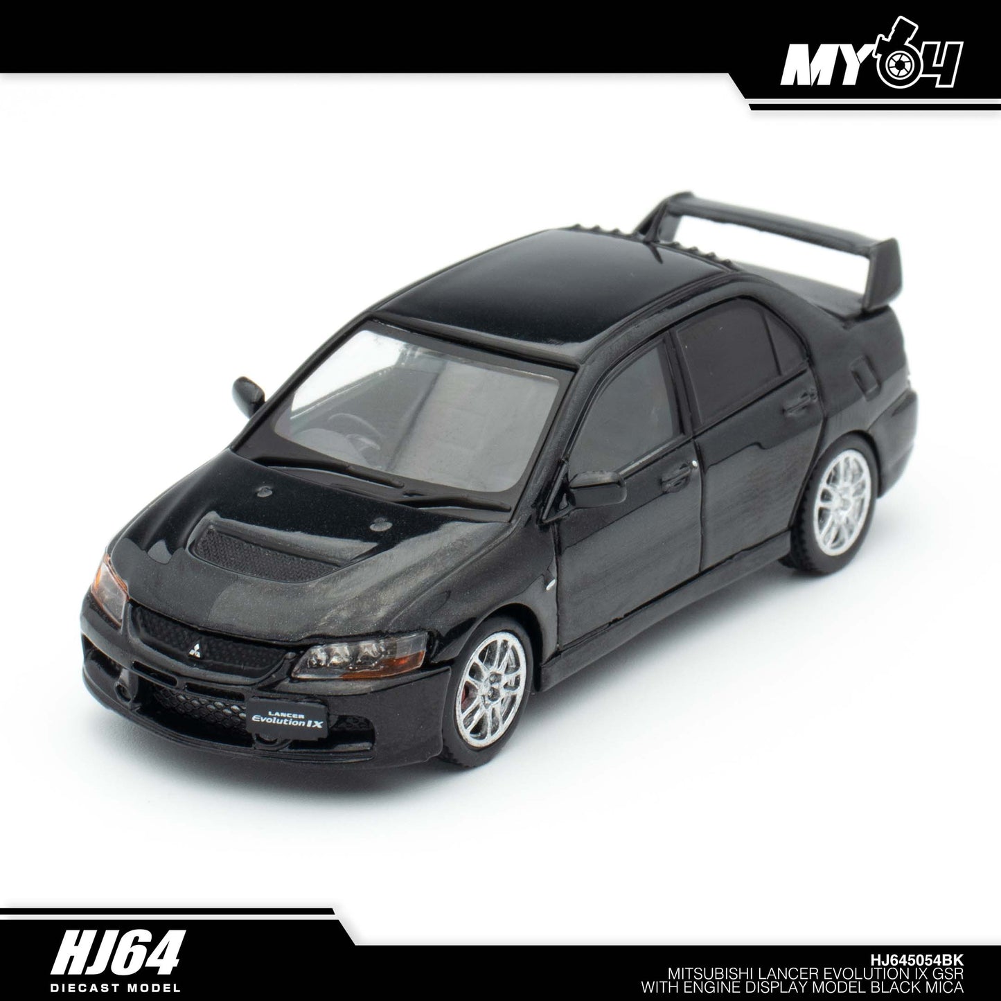 [Hobby Japan] Mitsubishi Lancer Evolution 9 GSR with Engine Display Model - Black Mica