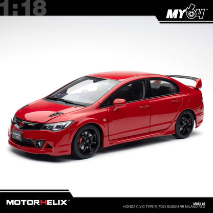 [Motorhelix] 1:18 Honda Civic Type R (FD2) Mugen RR - Milano Red