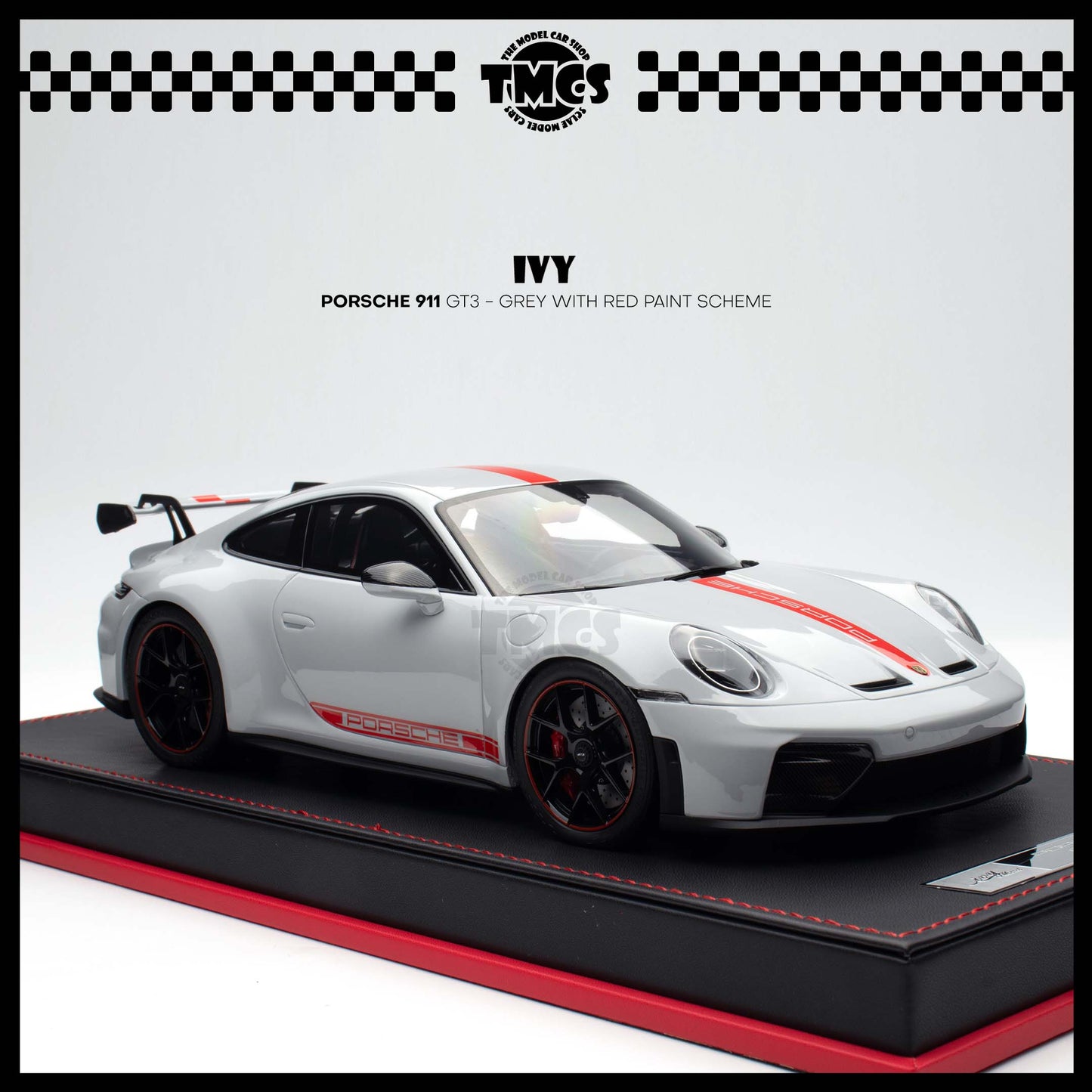 [IVY] 1:18 Porsche 911 GT3 - Grey With Red Paint Scheme