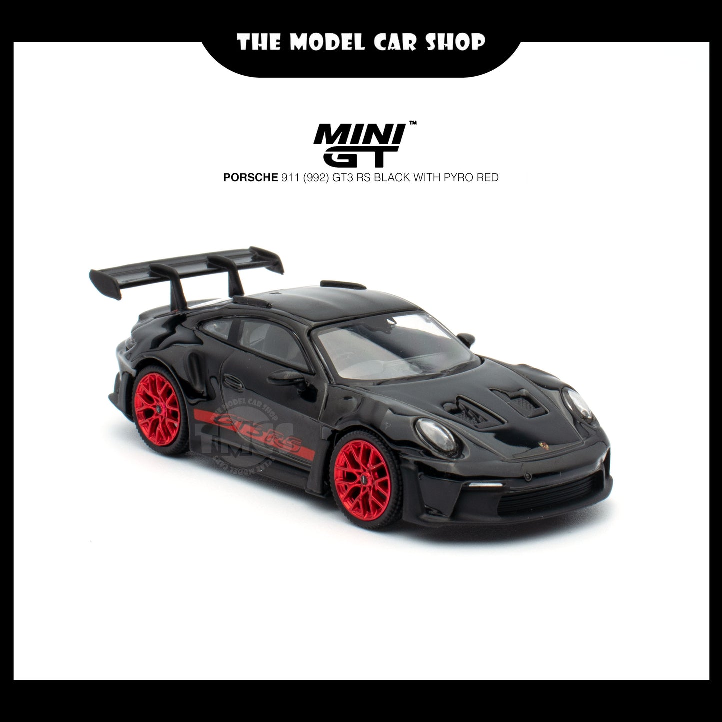 [MINI GT] Porsche 911 (992) GT3 RS Black with Pyro Red (UNSEAL)