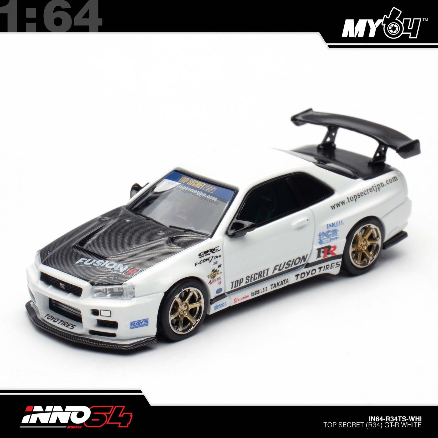 [INNO64] 1:64 Top Secret R34 GT-R - White