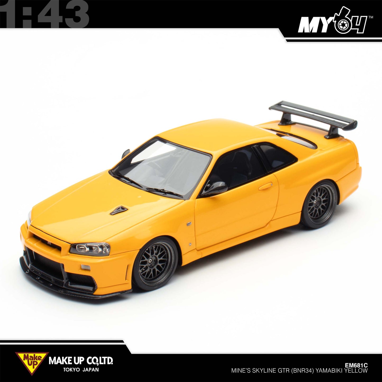 [Make Up] 1:43 Edilion BUILT BY LEGENDS Mine's Skyline GT-R(BNR34)  - YAMABIKI Yellow (Pearl Yellow)