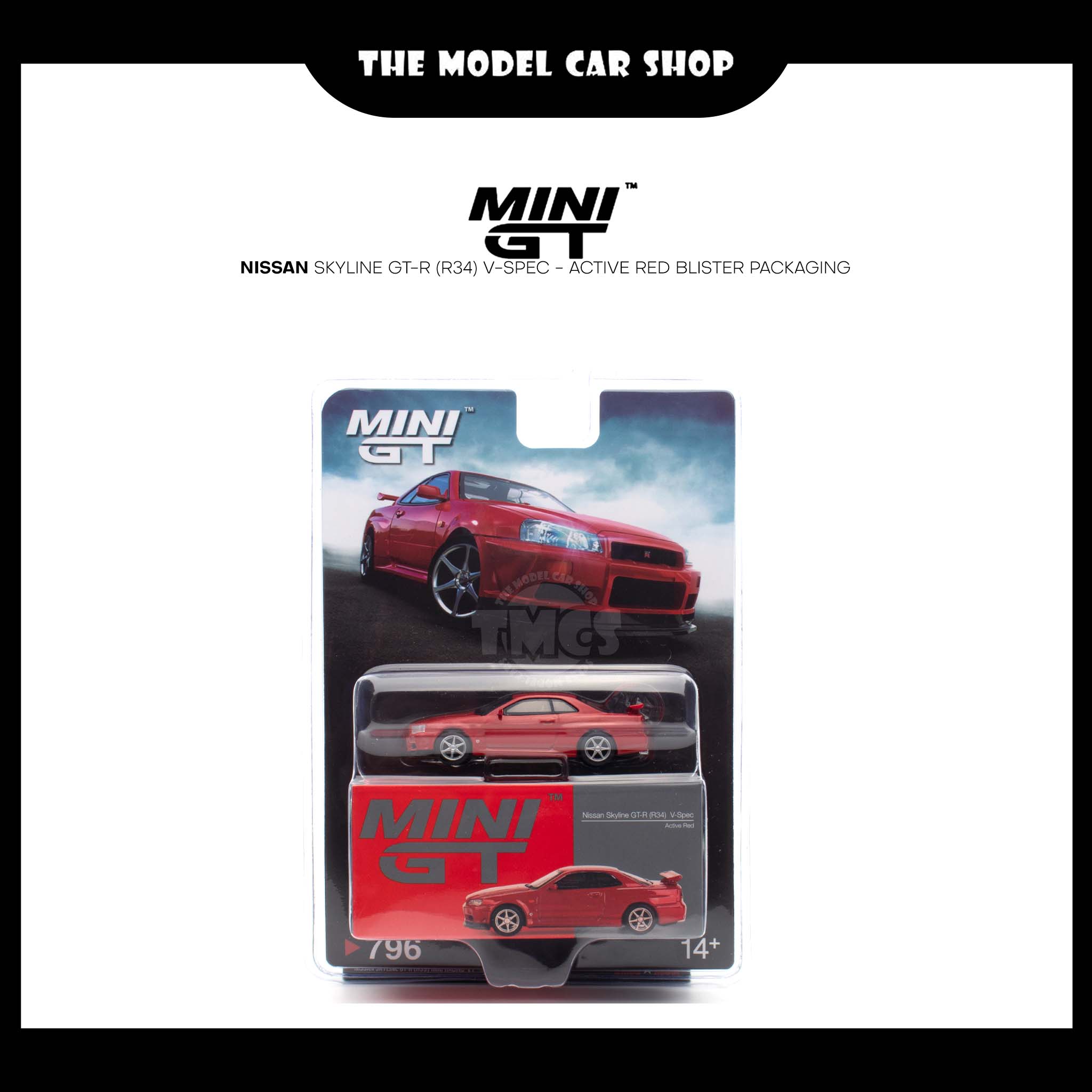 MINI GT] Nissan Skyline GT-R (R34) V-Spec - Active Red | The Model