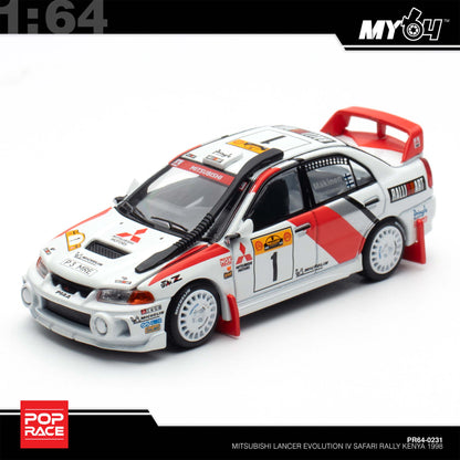 [Pop Race] 1:64 Mitsubishi Lancer Evolution IV Safari Rally Kenya 1998
