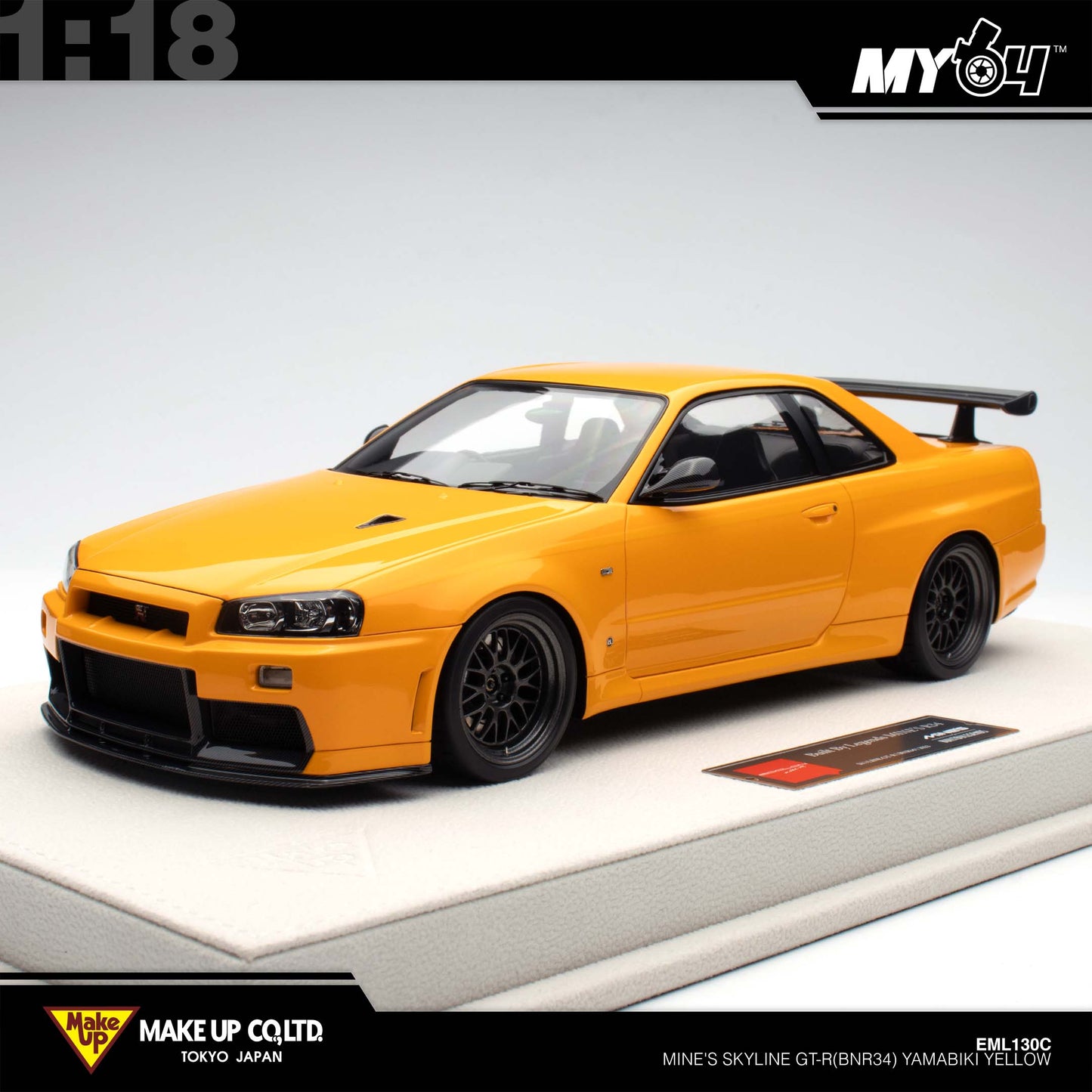 [Make Up] 1:18 Edilion BUILT BY LEGENDS Mine's Skyline GT-R(BNR34) - YAMABIKI Yellow (Pearl Yellow)