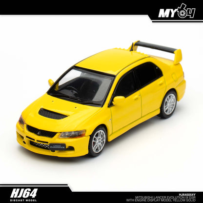 [Hobby Japan] Mitsubishi Lancer Evolution 9 GSR with Engine Display Model - Yellow Solid