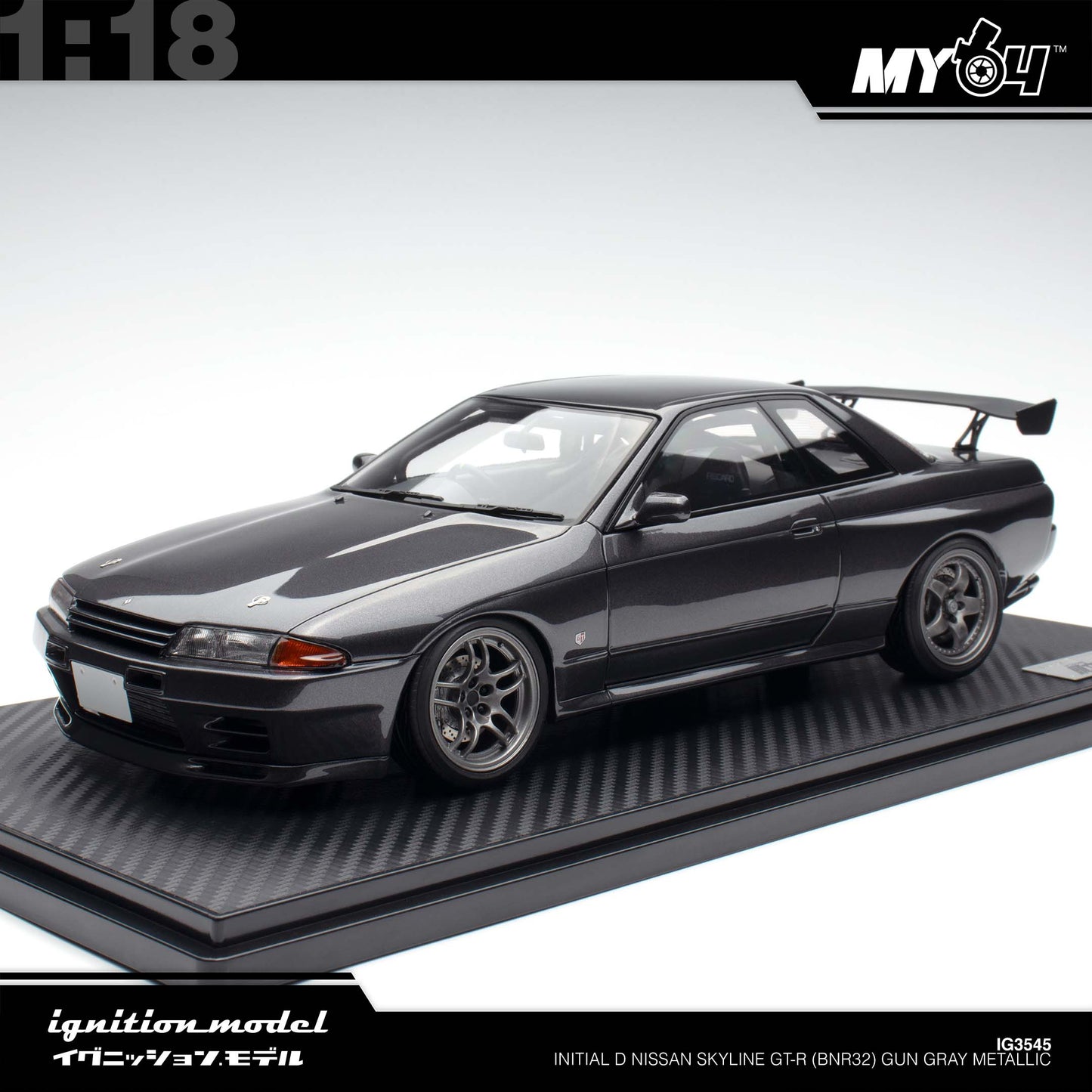 [Ignition Model] 1:18 Initial D Nissan Skyline GT-R (BNR32) - Gun Gray Metallic