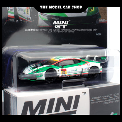 [MINI GT] Lamborghini Huracán GT3 EVO2 #87 "Bamboo Airways Lamborghini GT3"JLOC 2023 SUPER GT SERIES(Blister Packaging)