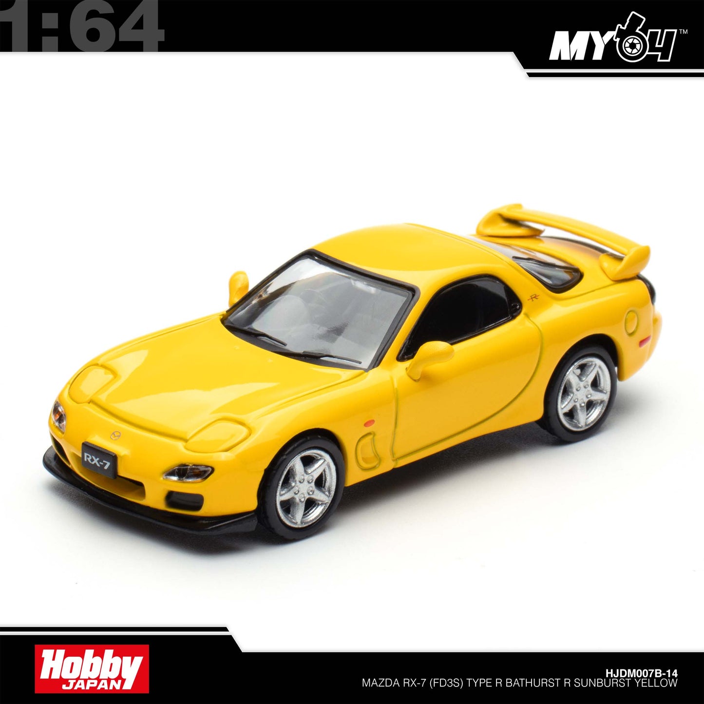 [Hobby Japan] 1:64 Mazda RX-7 (FD3S) Type R Bathurst R - Sunburst Yellow