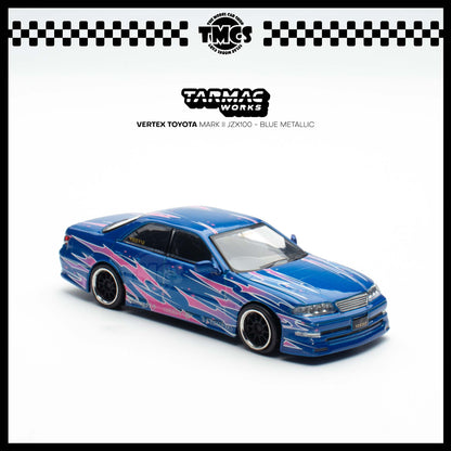 [Tarmac Works] 1:64 Vertex Toyota Mark II JZX100 - Blue Metallic